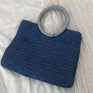 Knit blue bag